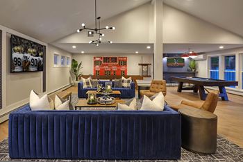 Clubroom with billiards table